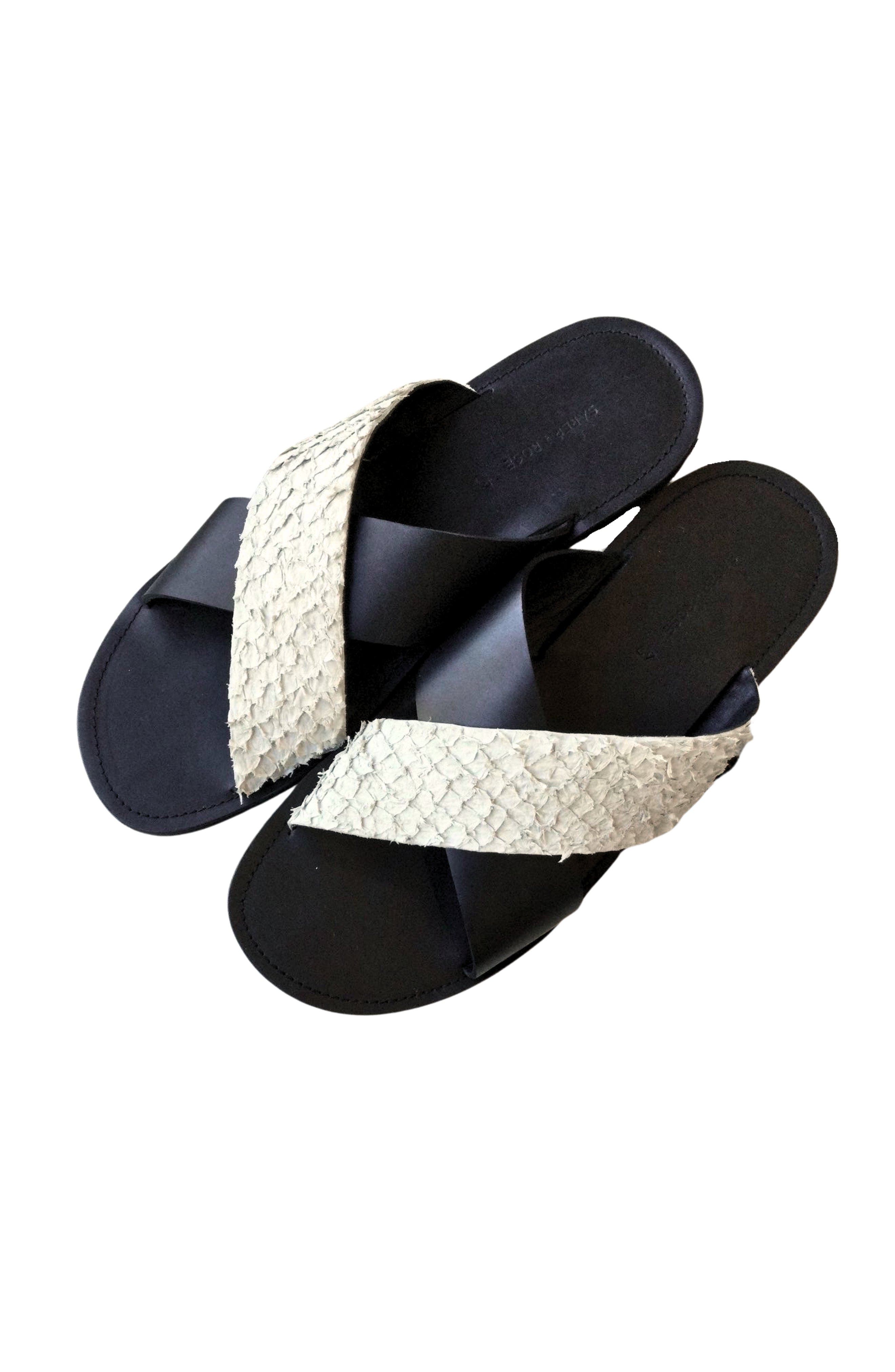 Sarep + Rose Pike Leather Sandal, Alternate, color, Black