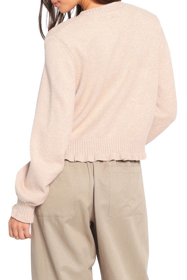 Marjorie Frill Cardigan, Alternate, color, BEIGE