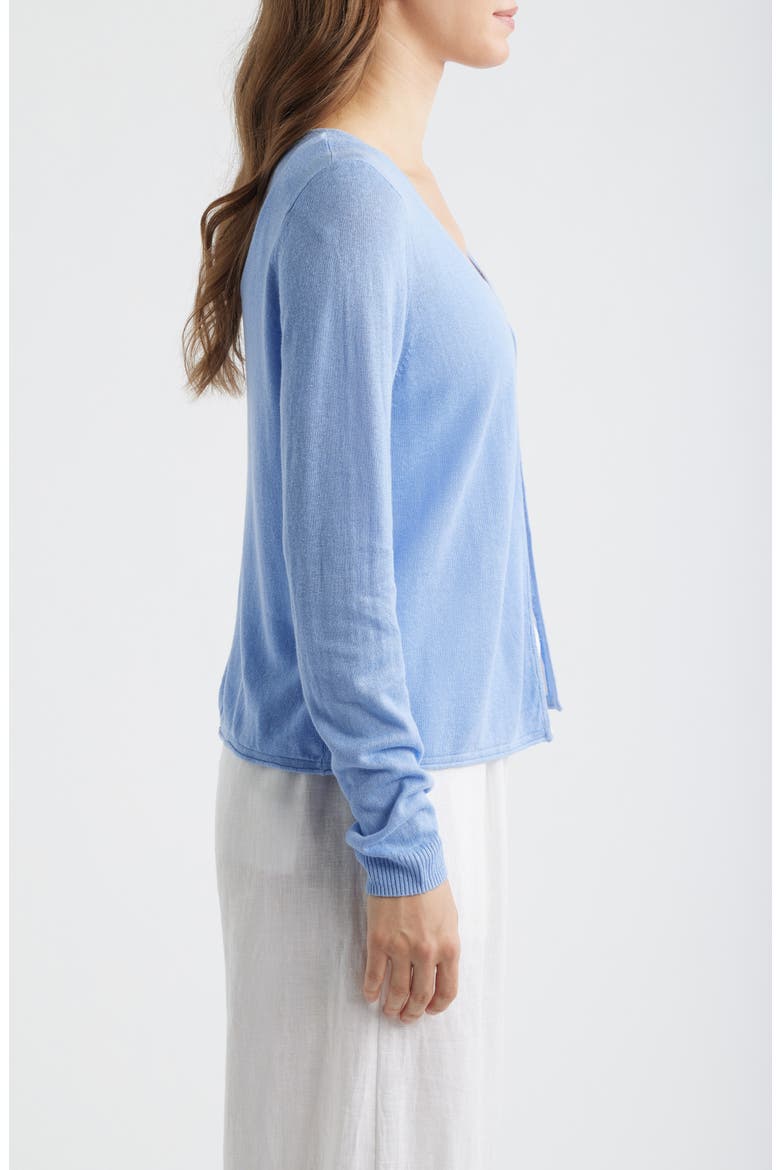 Adeline Linen Blend Jersey Cardigan, Alternate, color, GRAPE POOLS