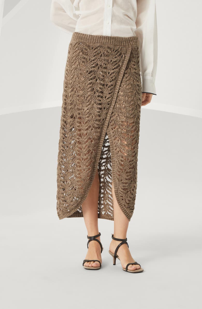 Brunello Cucinelli Foliage Lace skirt, Alternate, color, 