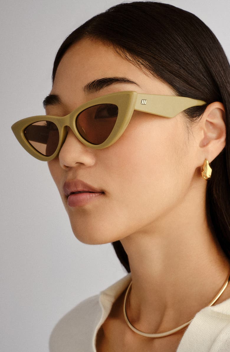 Le Specs Hypnosis Cat Eye Sunglasses, Alternate, color, Biscotti / Light Brown Mono