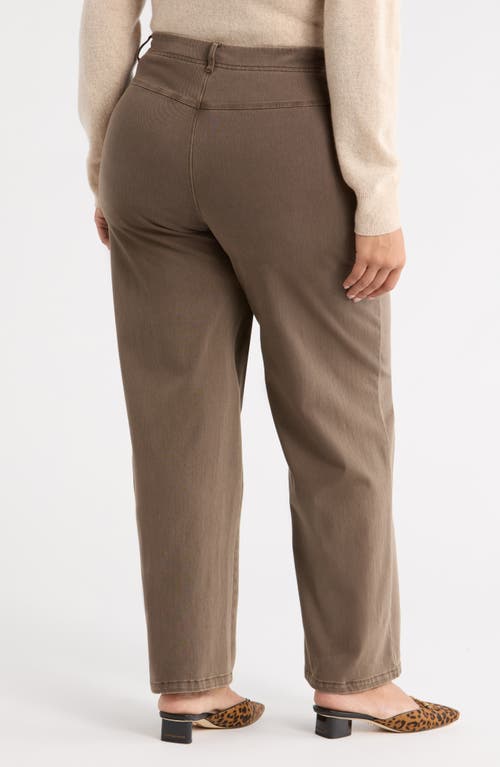Lyssé Lysse Penelope Pull-on Knit Barrel Jeans In Brown