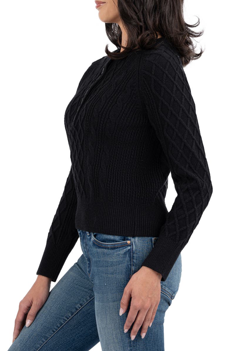 KUT from the Kloth Lacey Cable Henley Sweater, Alternate, color,