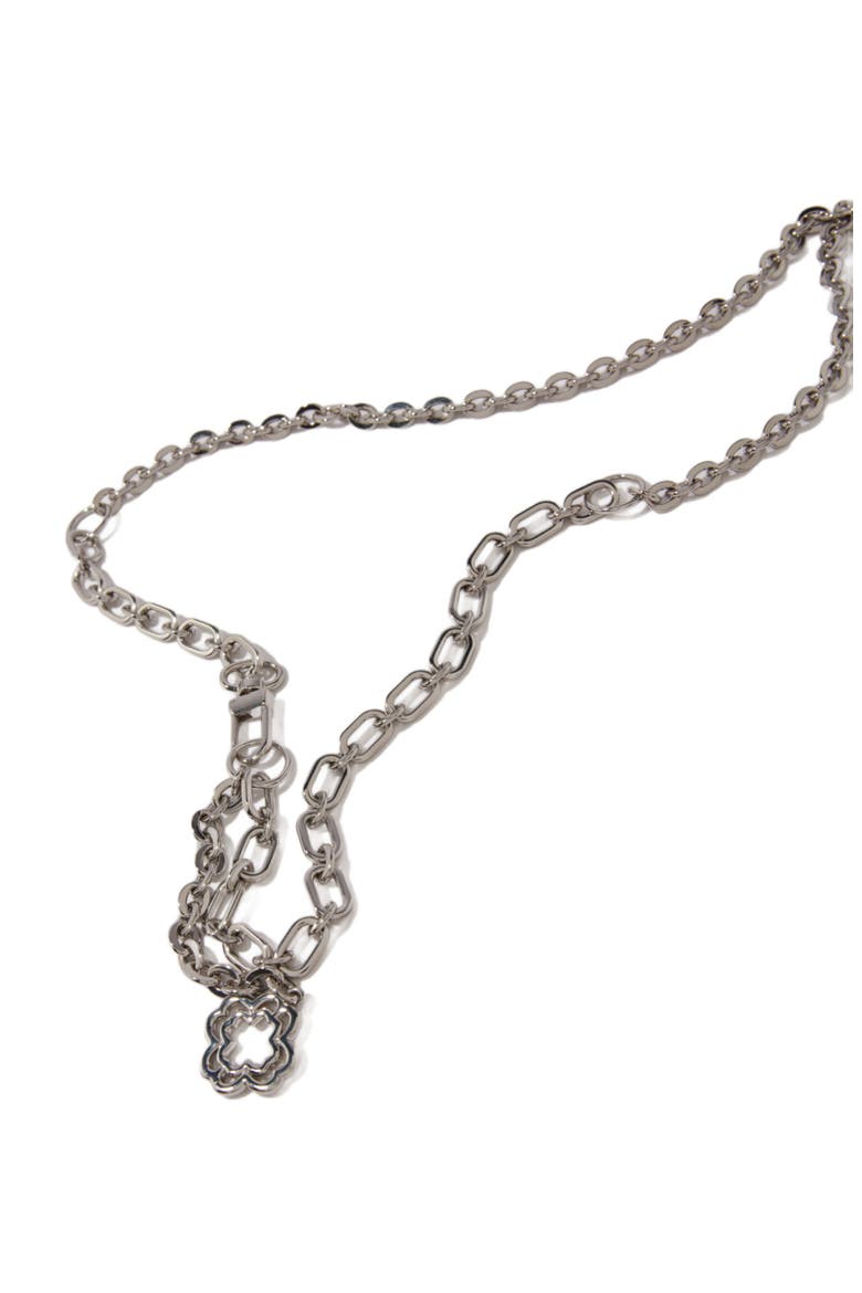 Clover logo chain belt, Alternate, color, Silver