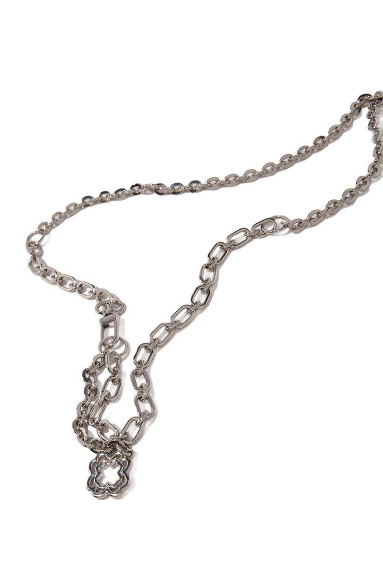 maje Clover logo chain belt, Alternate, color, 