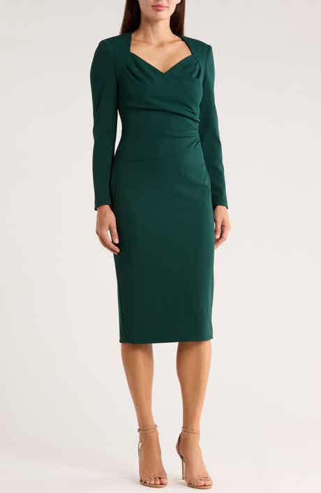 Calvin Klein Stretch Crepe Midi Sheath Dress