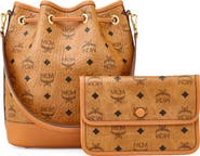 MCM Dessau Drawstring Bucket Bag with Pouch