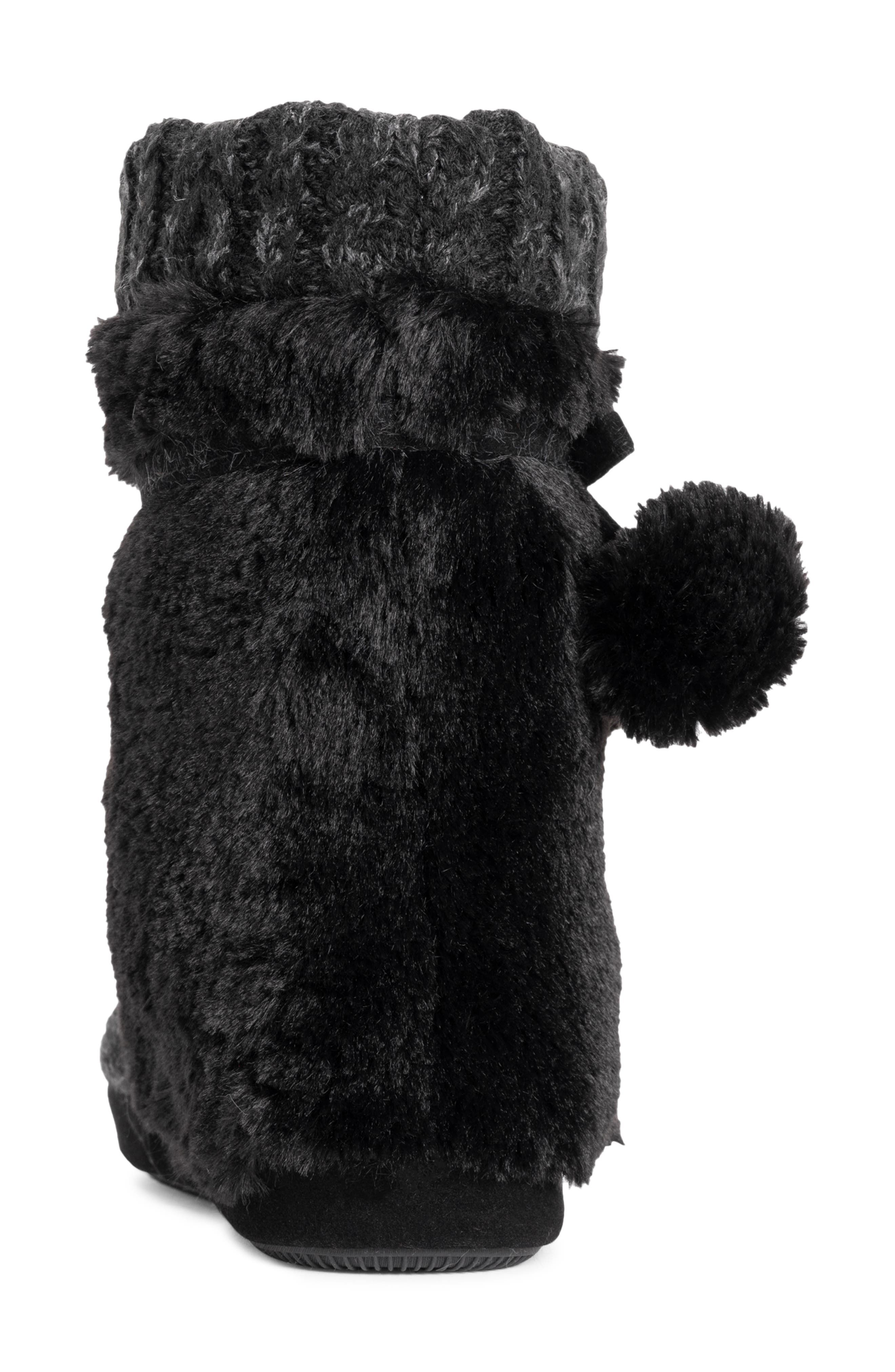 MUK LUKS Delanie Faux Fur Pompom Knit Boot, Alternate, color, 