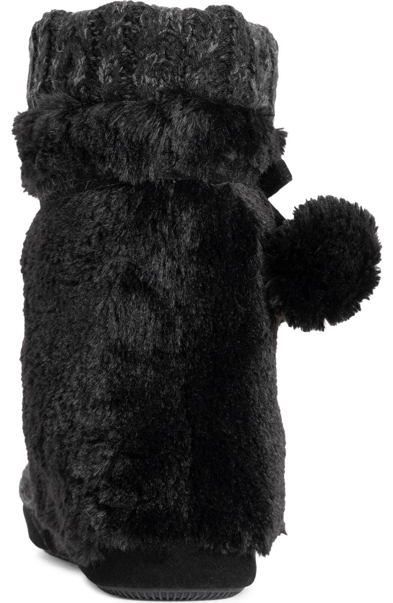 MUK LUKS Delanie Faux Fur Pompom Knit Boot, Alternate, color,