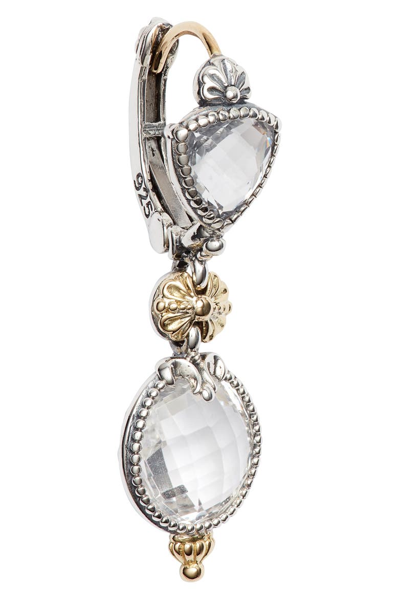 Pythia Double Drop Crystal Earrings, Alternate, color, SILVER/ CRYSTAL