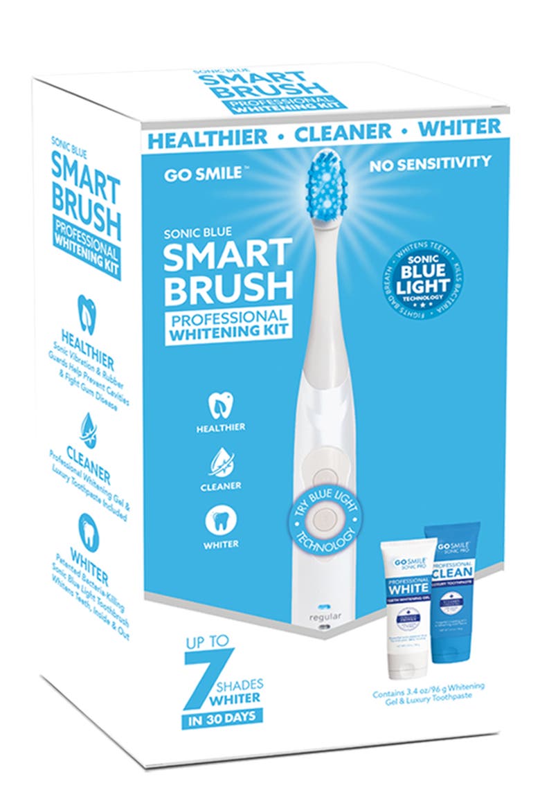 Sonic Blue Smart Brush Teeth Whitening Kit, Alternate, color, WHITE