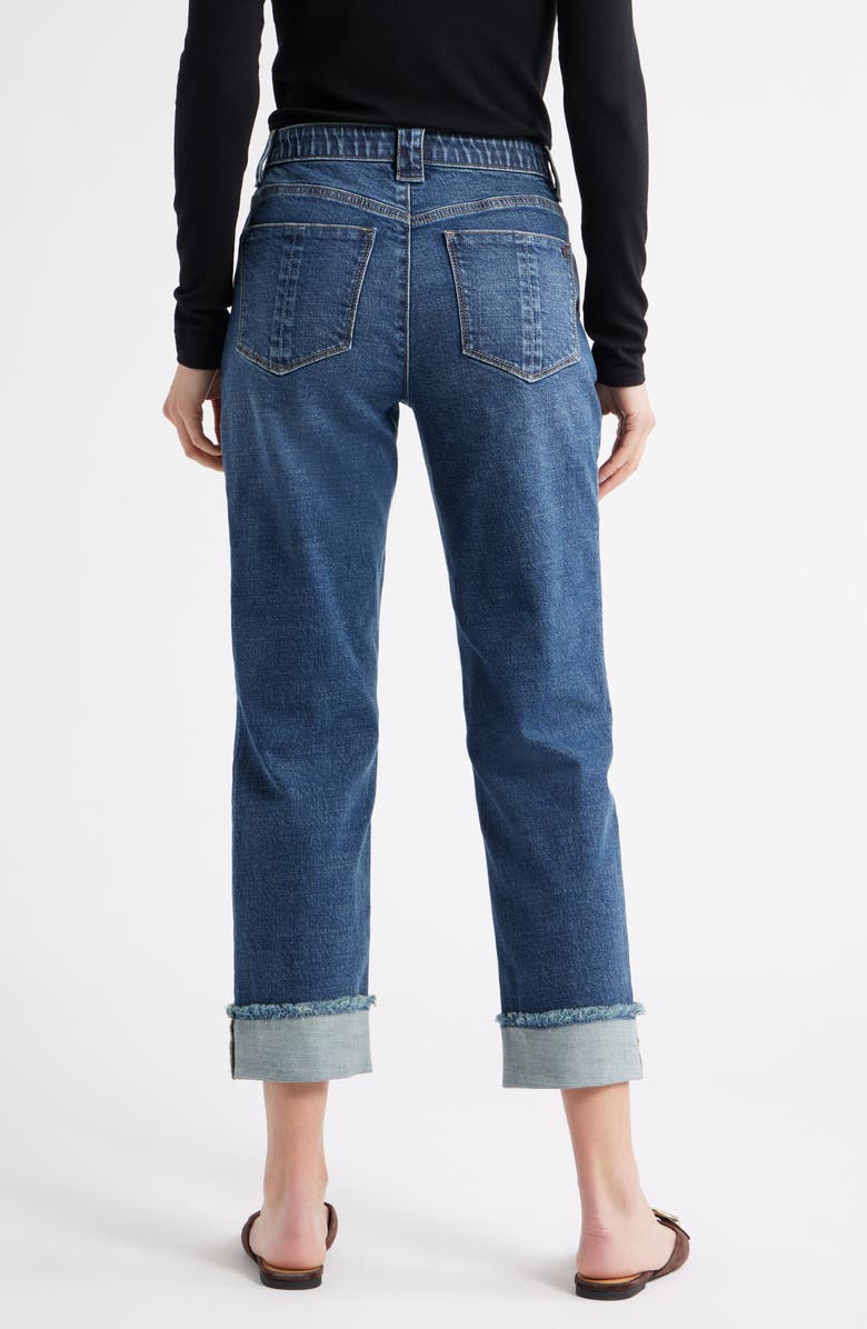 Wit & Wisdom Frayed High Waist Ankle Boyfriend Jeans, Alternate, color, Blue