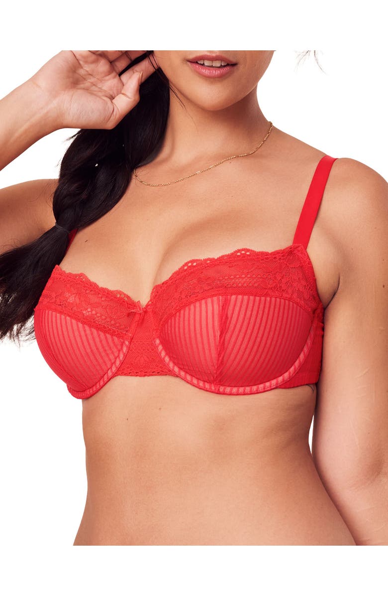 Adore Me Selma Contour Balconette Bra, Alternate, color, Dark Red