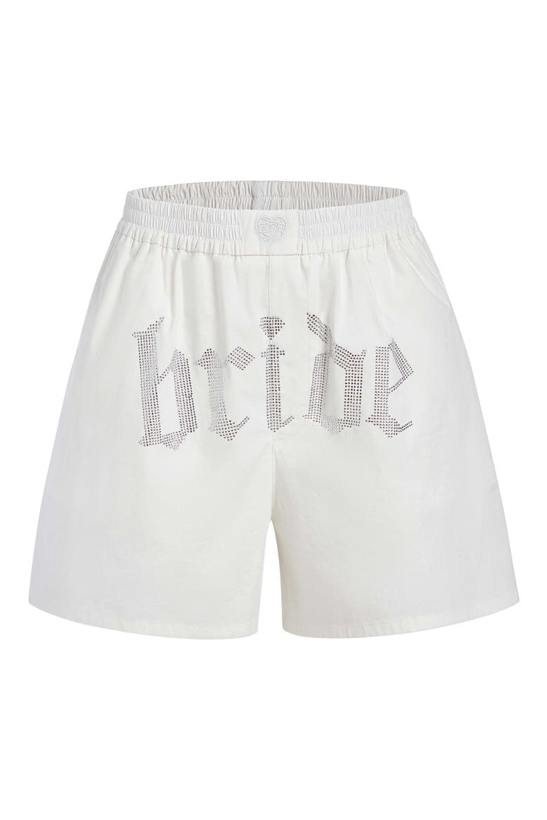 Bride Rhinestone Boxer, Main, color, White