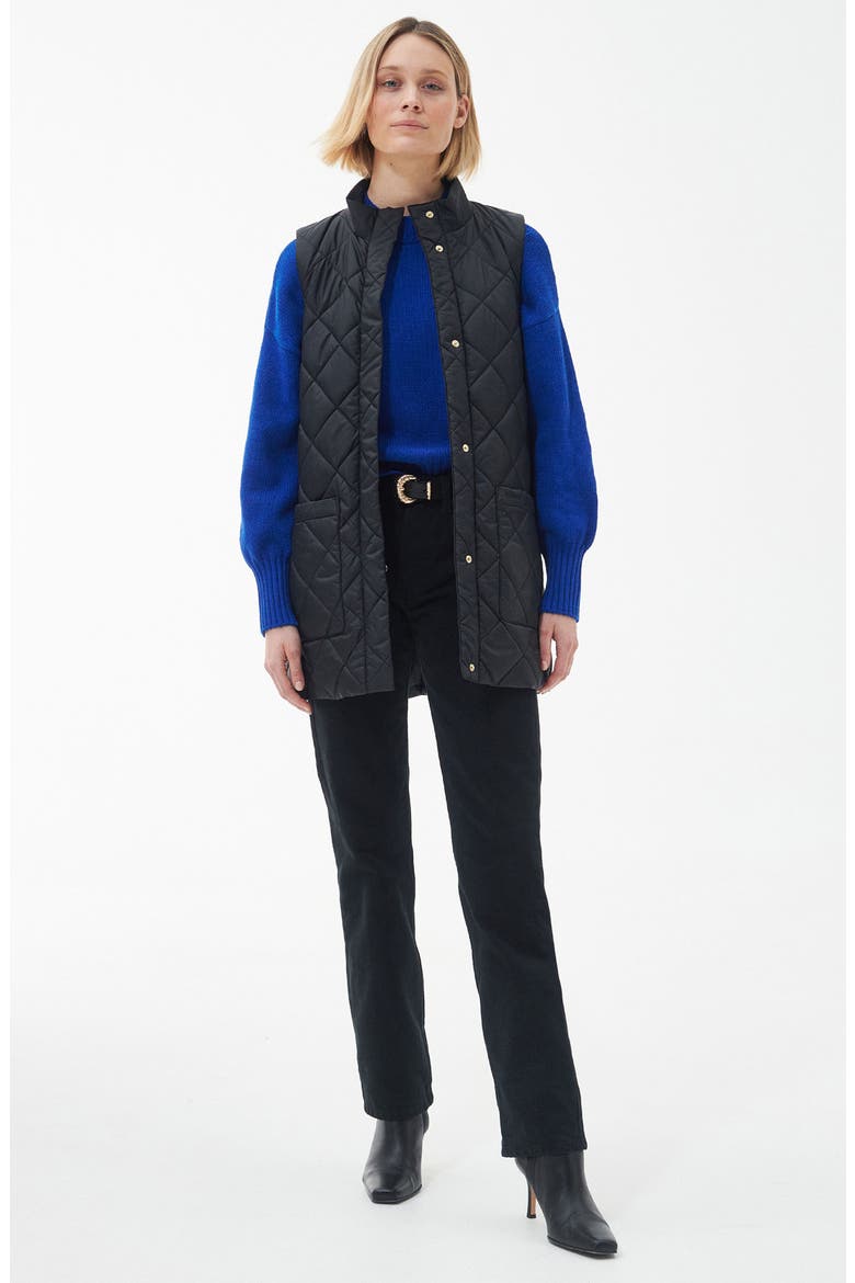 Cosmia Quilted Liner Vest, Alternate, color, BLACK