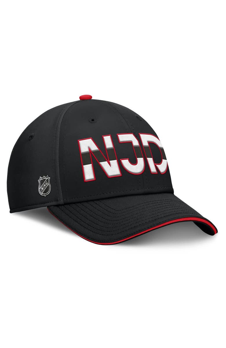 FANATICS Men's Fanatics Black/Red New Jersey Devils Authentic Pro Rink Team Code Flex Hat, Alternate, color, Black
