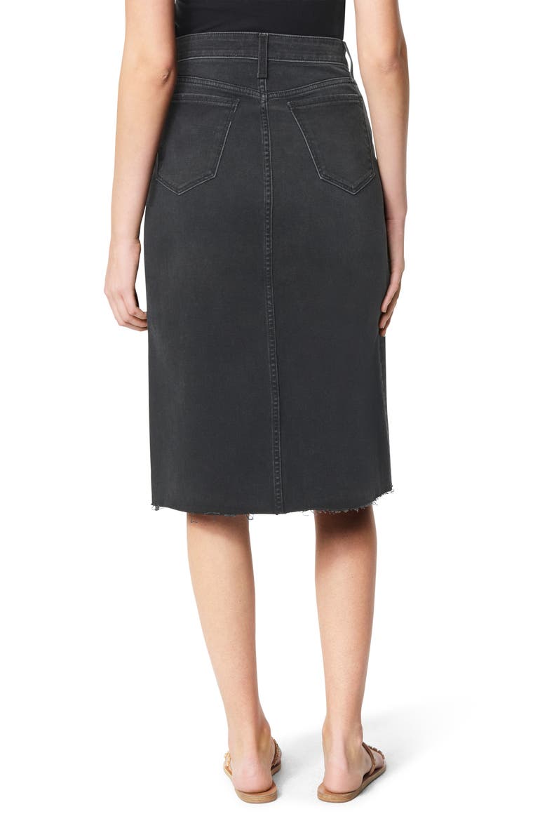 The A-Line Raw Hem Denim Pencil Skirt, Alternate, color, NEMISIS