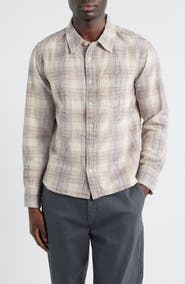 Corridor Rosewood Plaid Cotton Button-Up Shirt