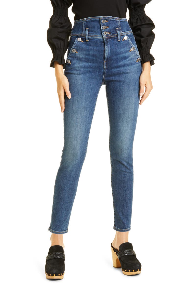 Jossie Sailor High Waist Skinny Jeans, Main, color, LAGUNA