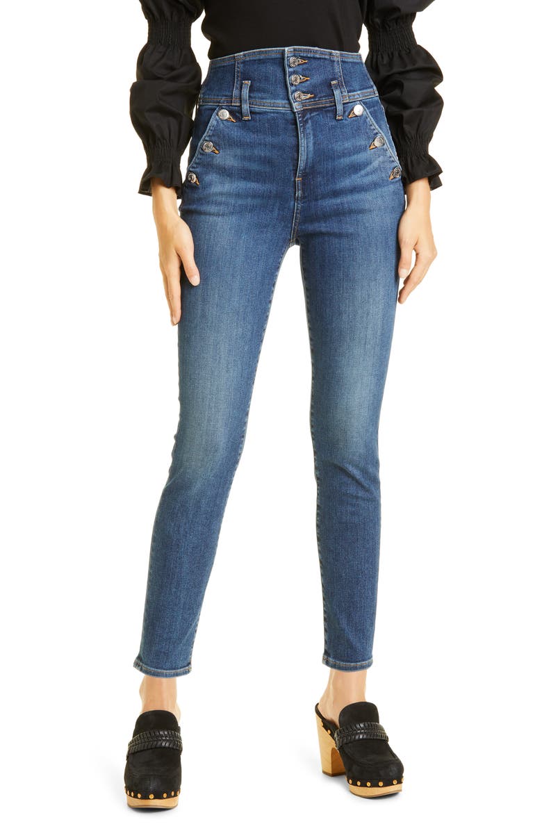 Veronica Beard Jossie Sailor High Waist Skinny Jeans, Main, color, 