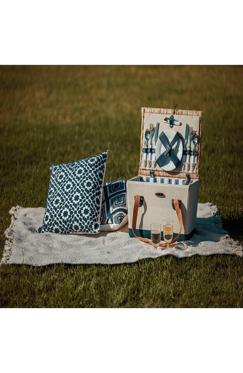 Picnic Time Boardwalk Picnic Basket, Alternate, color, Navy/White Stripes