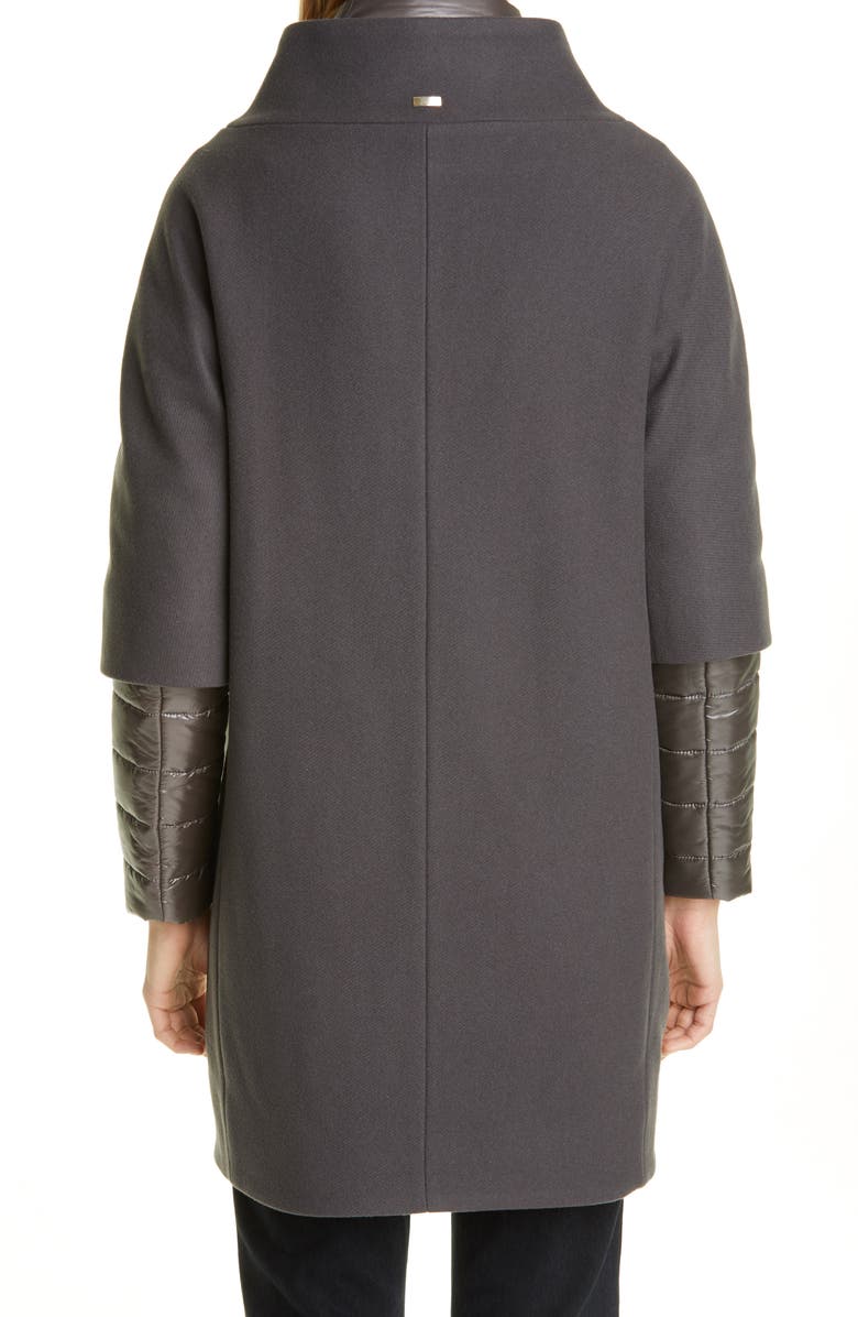 Herno Wool Blend Cocoon Coat with Removable Sleeves & Bib, Alternate, color, 