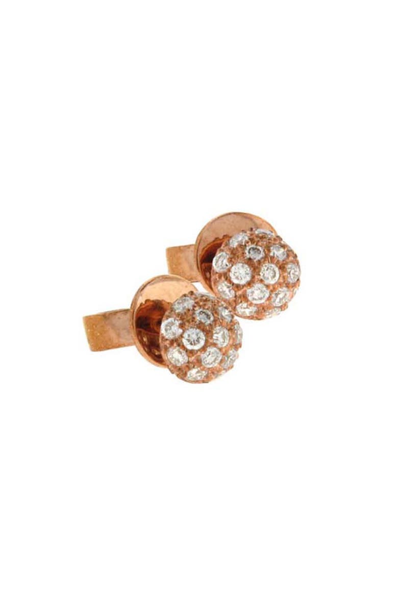 Disco Pavé Diamond Stud Earrings, Main, color, ROSE GOLD/ DIAMOND