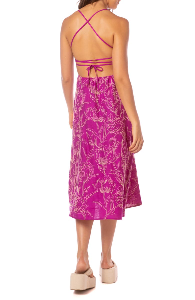 Maaji Remi Cover-Up Midi Sundress, Alternate, color, Bright Purple