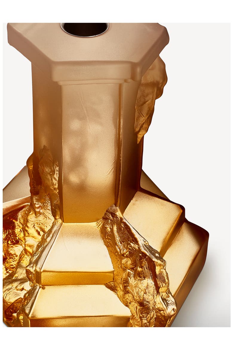 Rocky Baroque Large Crystal Candlestick, Alternate, color, ORANGE