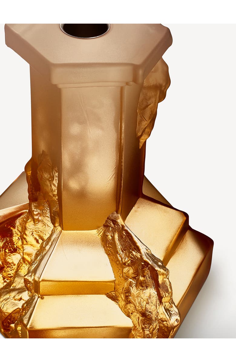 Kosta Boda Rocky Baroque Large Crystal Candlestick, Alternate, color, Orange