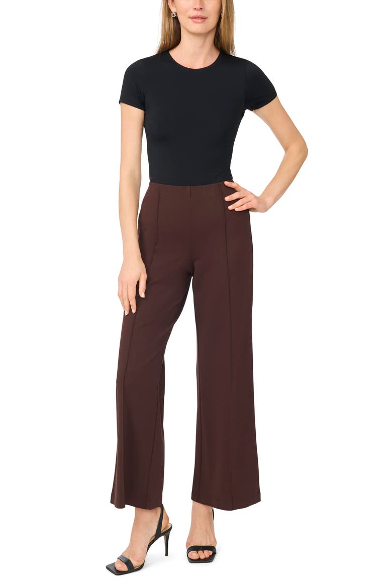 Seam Front Ponte Wide Leg Pants, Alternate, color, CALL ME CHOCOLATE