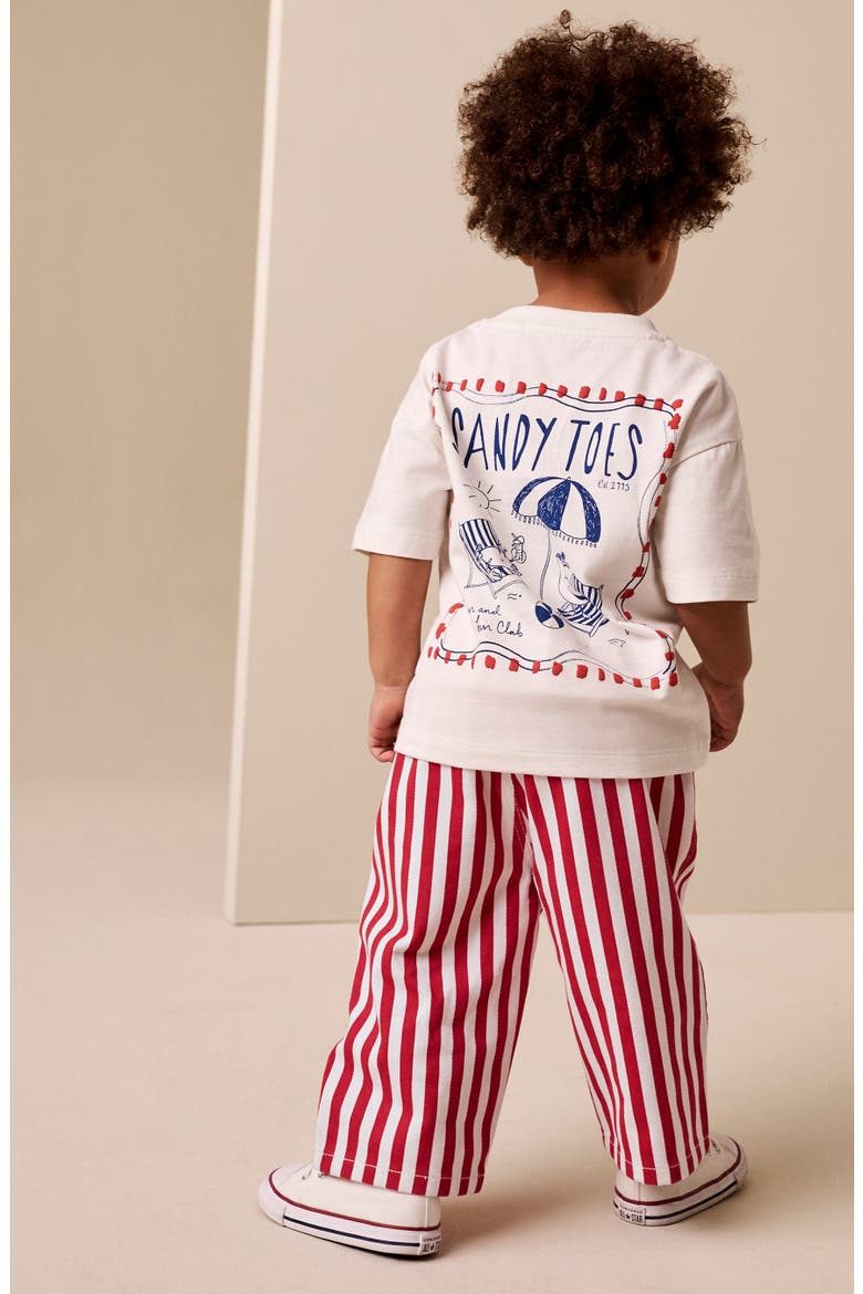 Kids' Stripe Cotton Twill Pull-On Pants, Alternate, color, MULTI