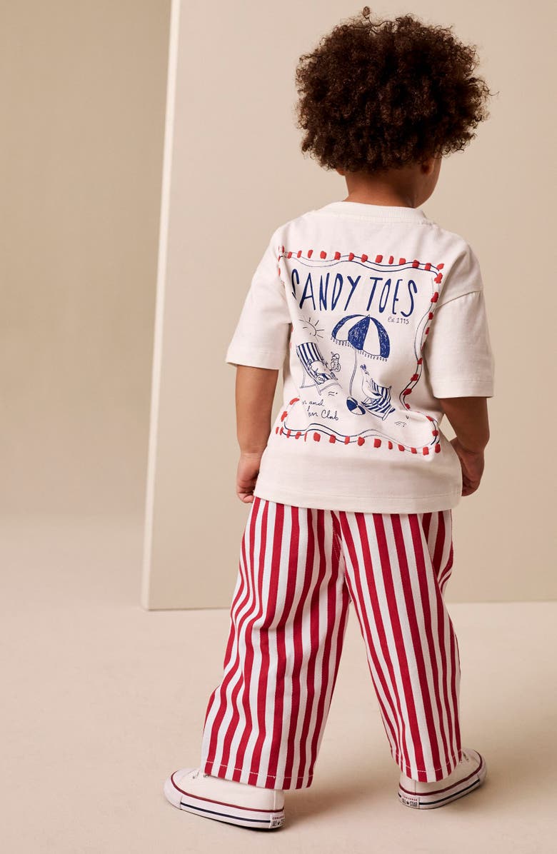 NEXT Kids' Stripe Cotton Twill Pull-On Pants, Alternate, color, Multi