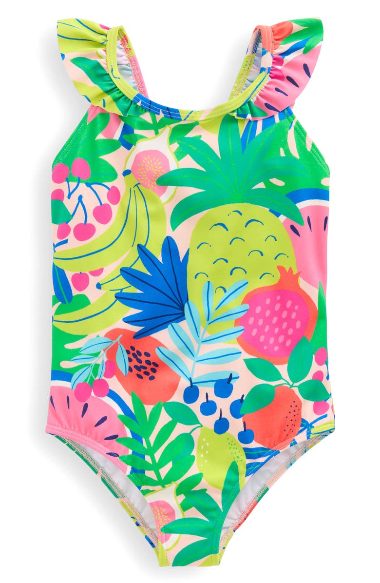 Mini Boden Kids' Hallie Frill Strap One-Piece Swimsuit, Main, color, 