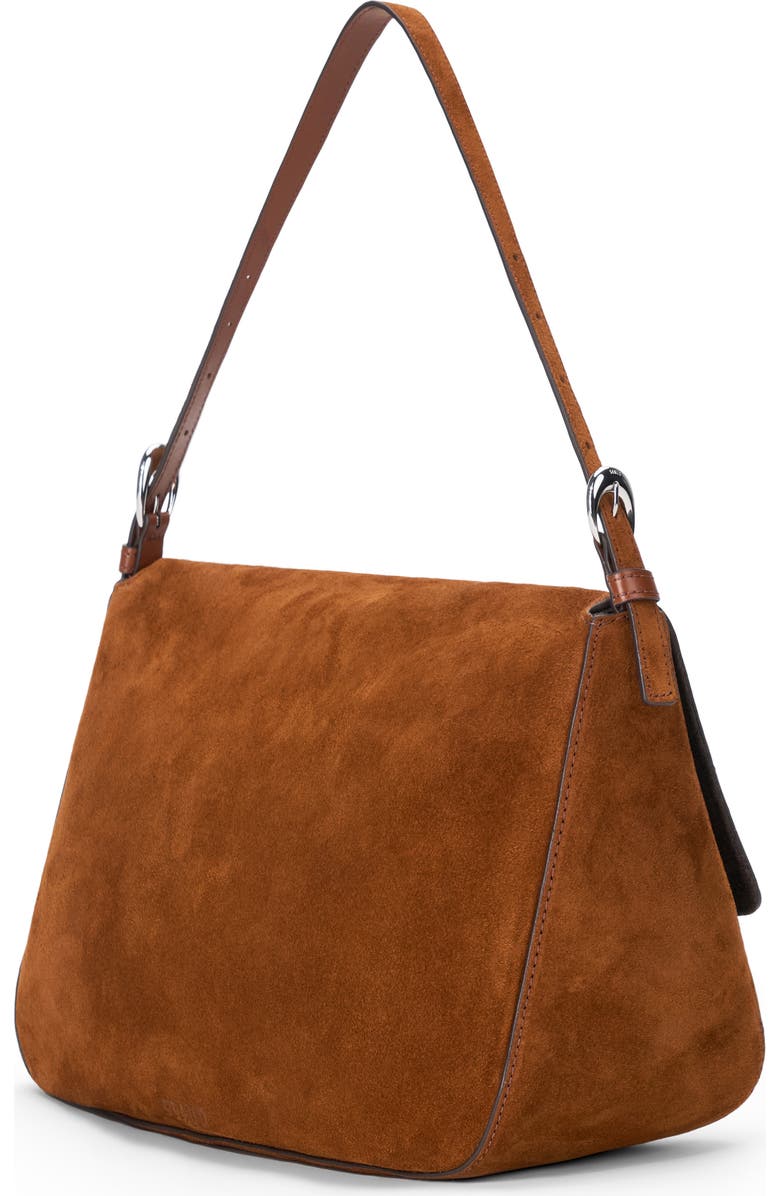 STAUD Medium Harlow Suede Shoulder Bag, Alternate, color, Tabac