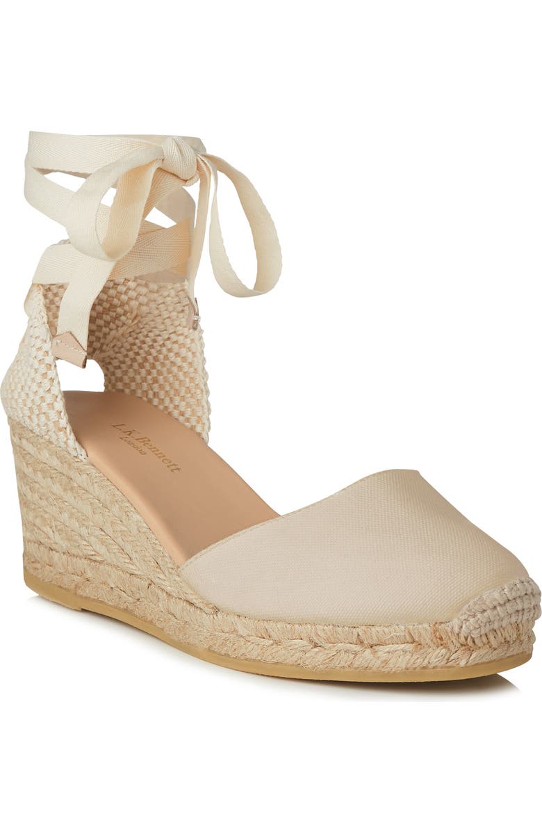 LK Bennett Maureene Closed Toe Platform Espadrille Sandal, Main, color, Natural-Sand