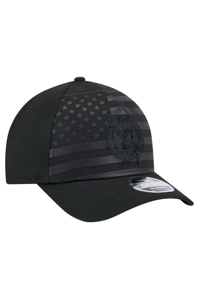 Men's New Era  Black Boston Celtics Game Day Flag A-Frame 9FORTY Adjustable Hat, Alternate, color, Black