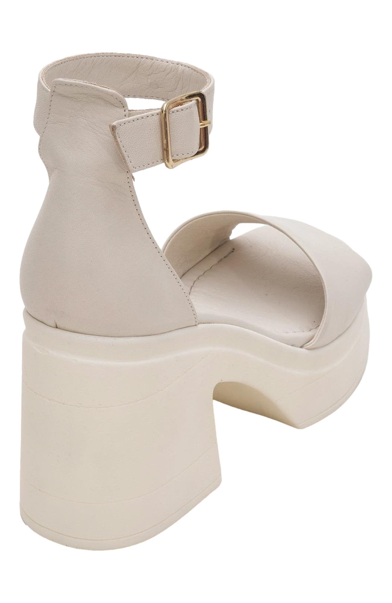 Margot Leather Platform Sandal, Alternate, color, Beige Leather