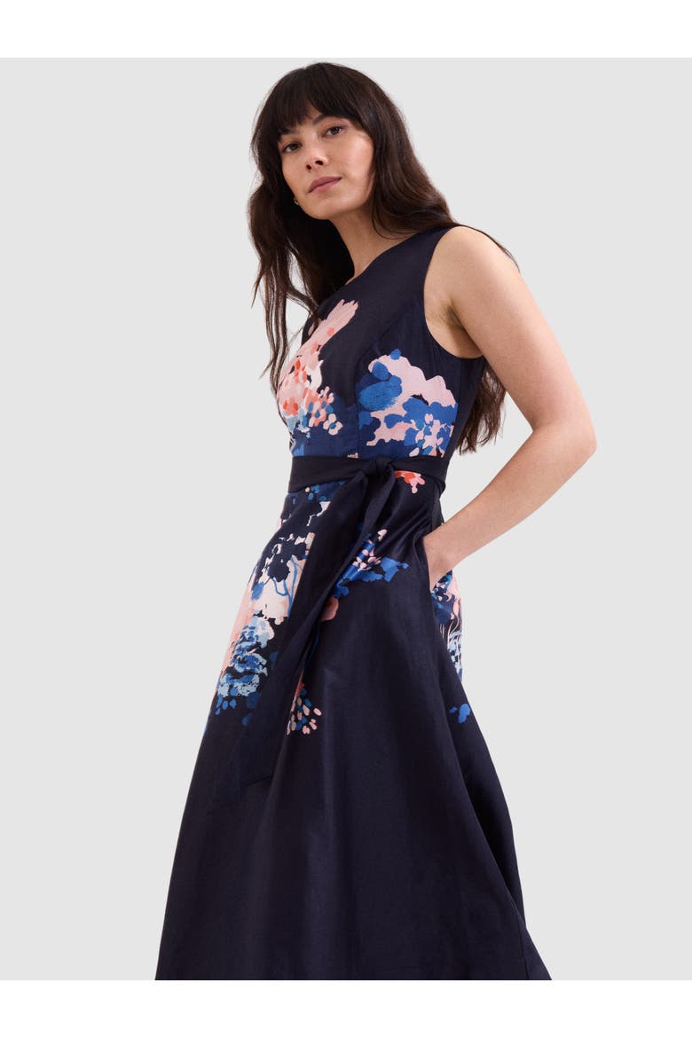 Natalya Floral Dress, Alternate, color, Navy
