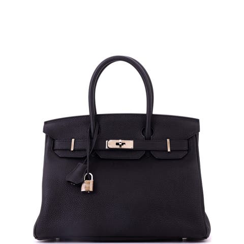 Birkin Handbag Black Togo with Palladium Hardware 30