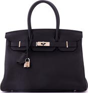 Pre-Owned Hermes Birkin Handbag Black Togo with Palladium Hardware 30