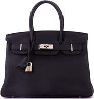 Pre-Owned Hermes Birkin Handbag Black Togo with Palladium Hardware 30