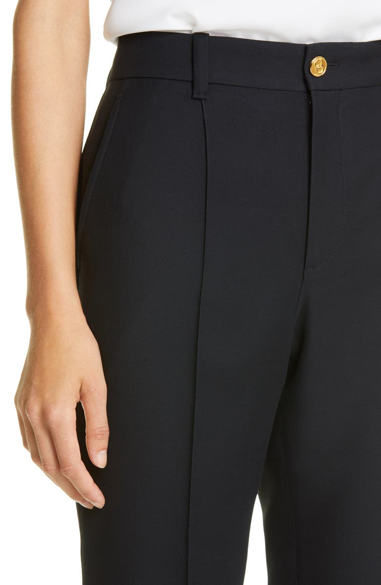 Gucci High Waist Silk & Wool Cady Crepe Flare Pants, Alternate, color, 