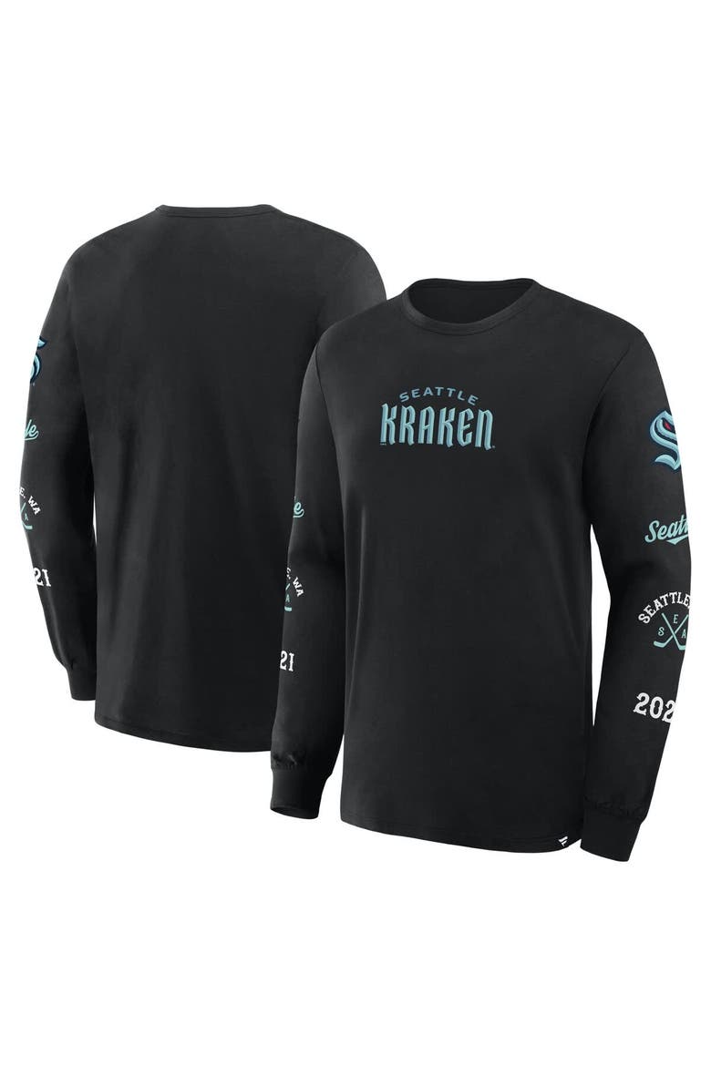 Men's Fanatics Black Seattle Kraken Boxed In Legacy Long Sleeve T-Shirt, Main, color, Black