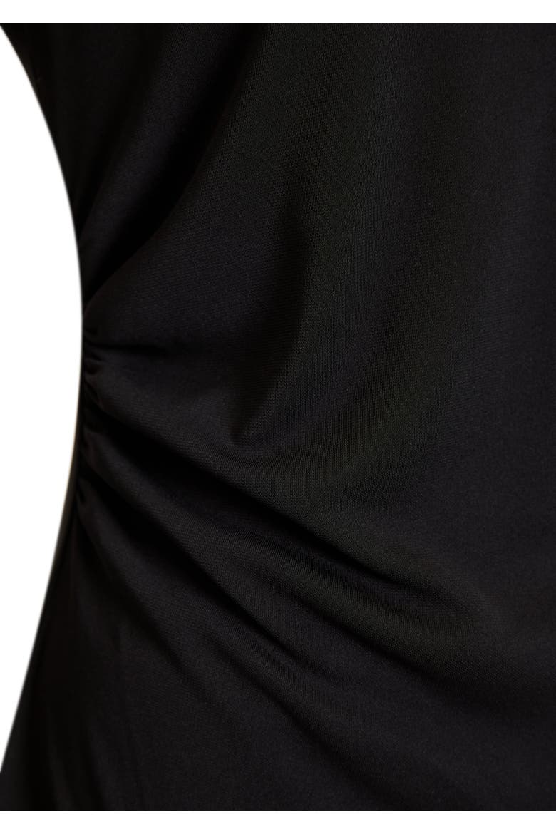 Paola Drape Neck Blouse, Alternate, color, BLACK