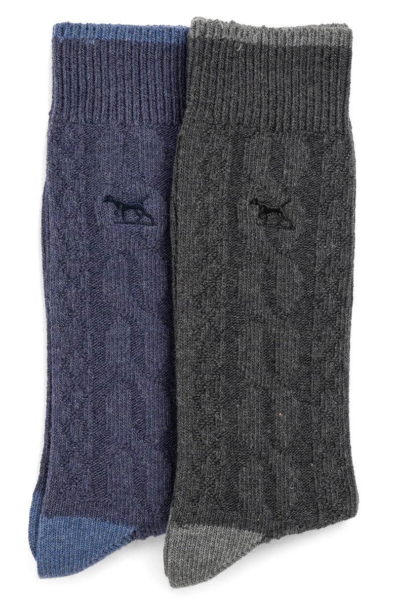 Rodd & Gunn Assorted 2-Pack Dunedin Cabled Cotton Blend Socks, Alternate, color, 