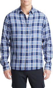 Vince Venice Plaid Button-Up Shirt