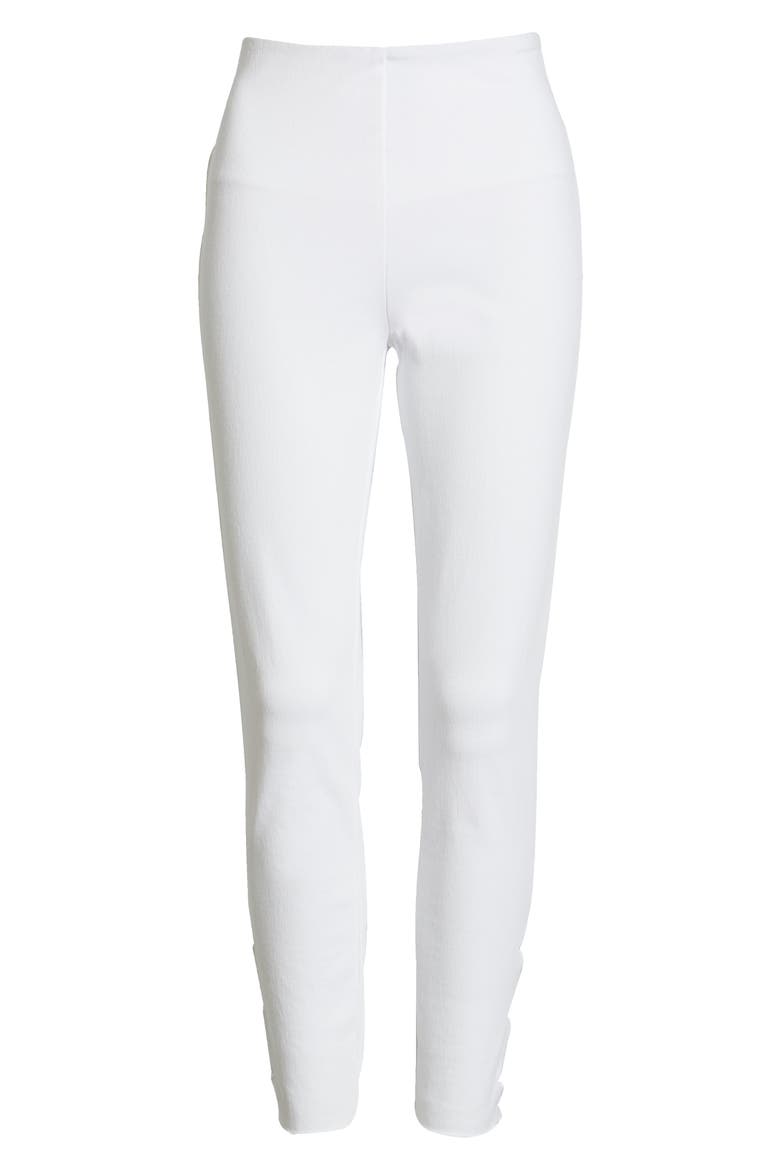 Lyssé Side Scallop Crop Denim Leggings, Alternate, color, WHITE