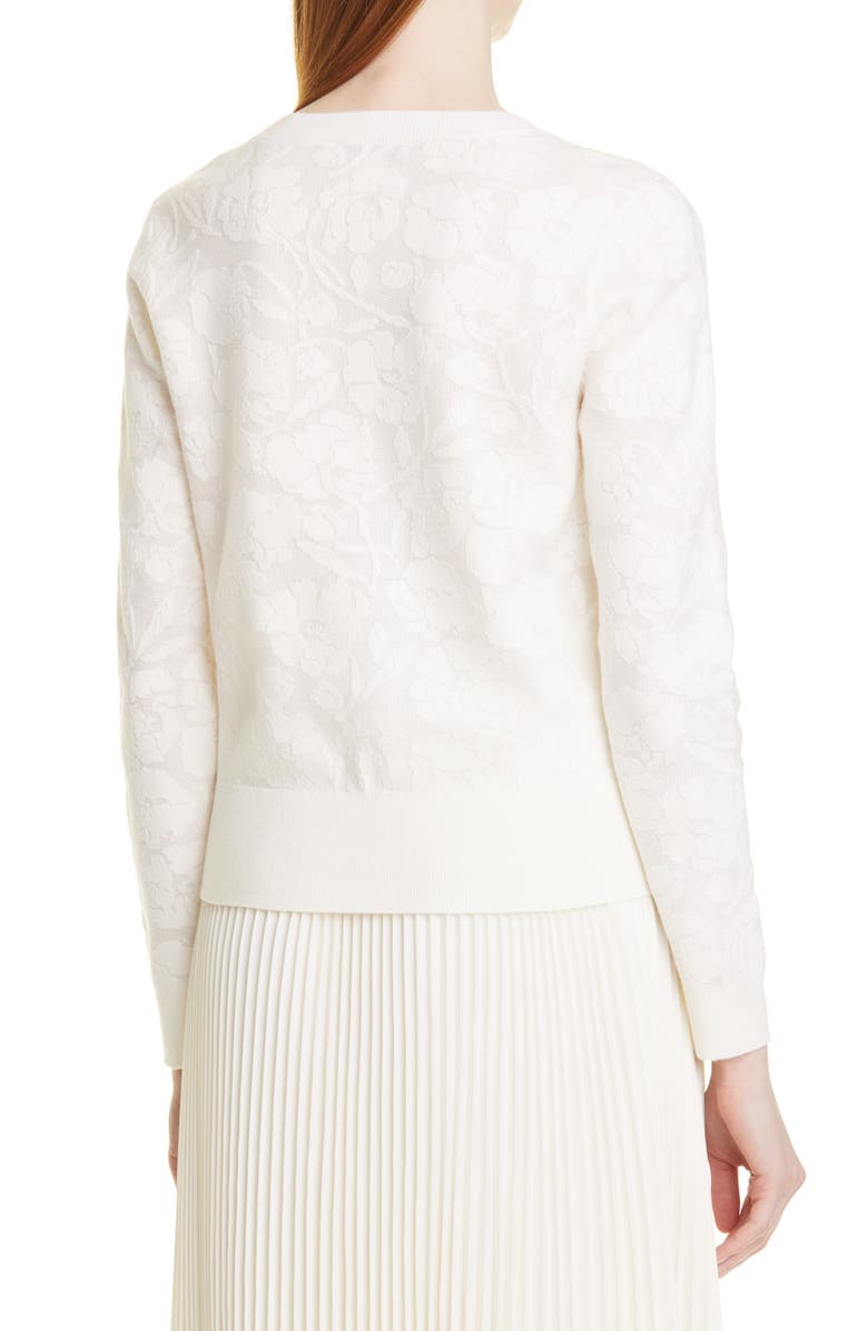 Club Monaco Floral Jacquard Cotton Blend Sweater, Alternate, color,