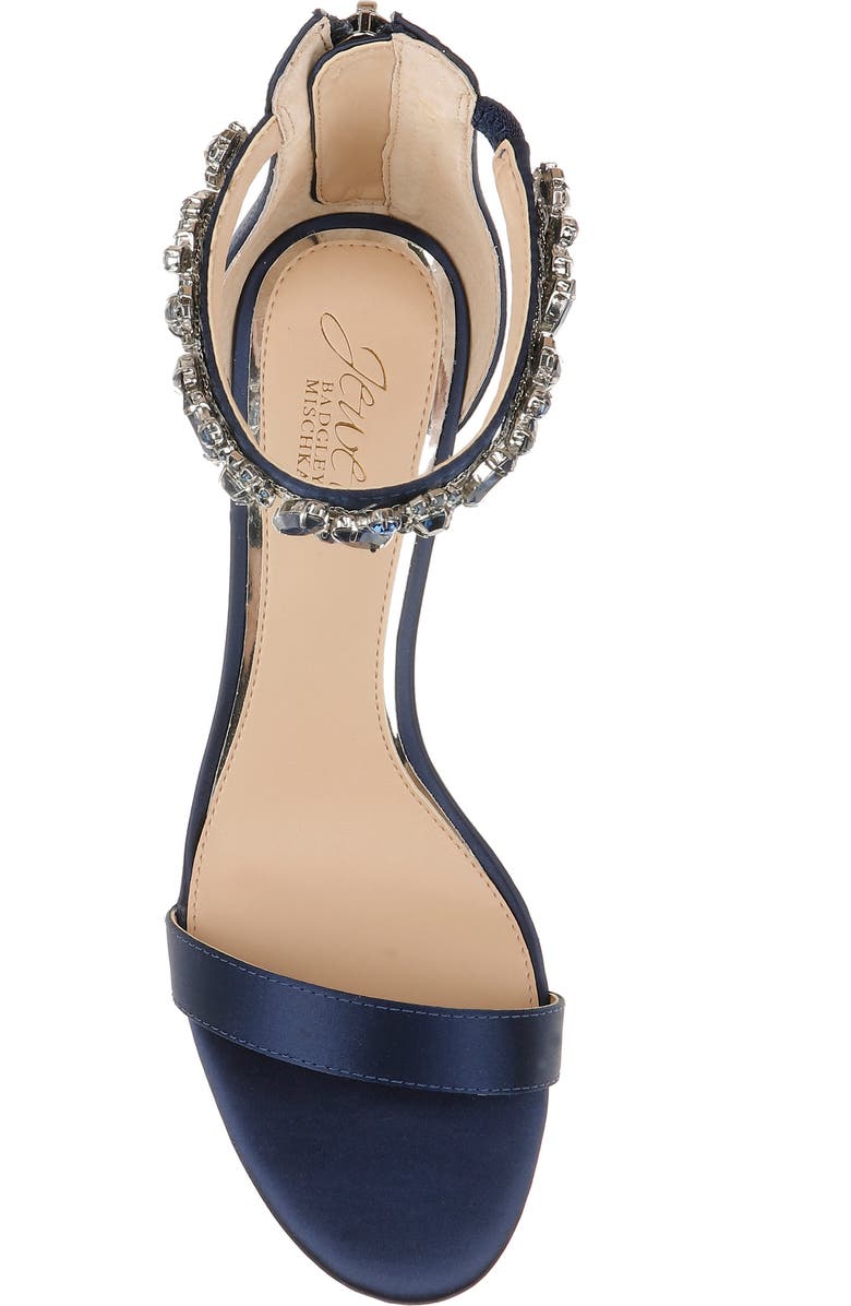 Jewel Badgley Mischka Catalina Ankle Strap Sandal, Alternate, color, Navy